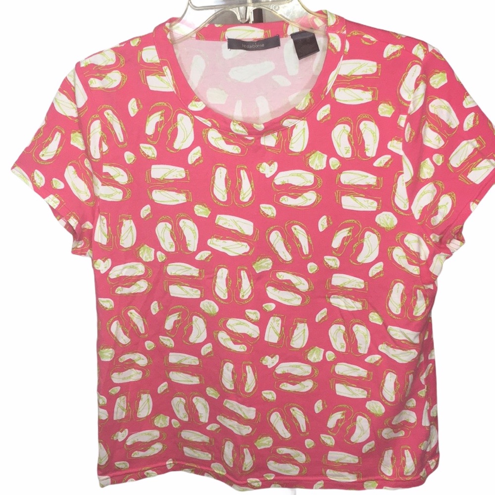 Liz Claiborne Flip Flops Graphic T-shirt